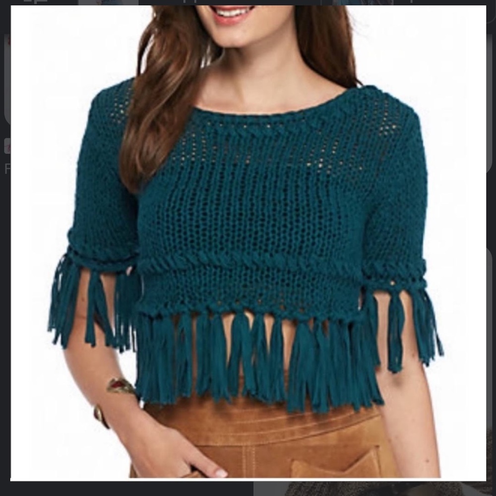 Free people On the fringe crop top